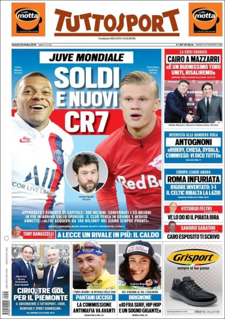 Portada de Tuttosport (Italia)