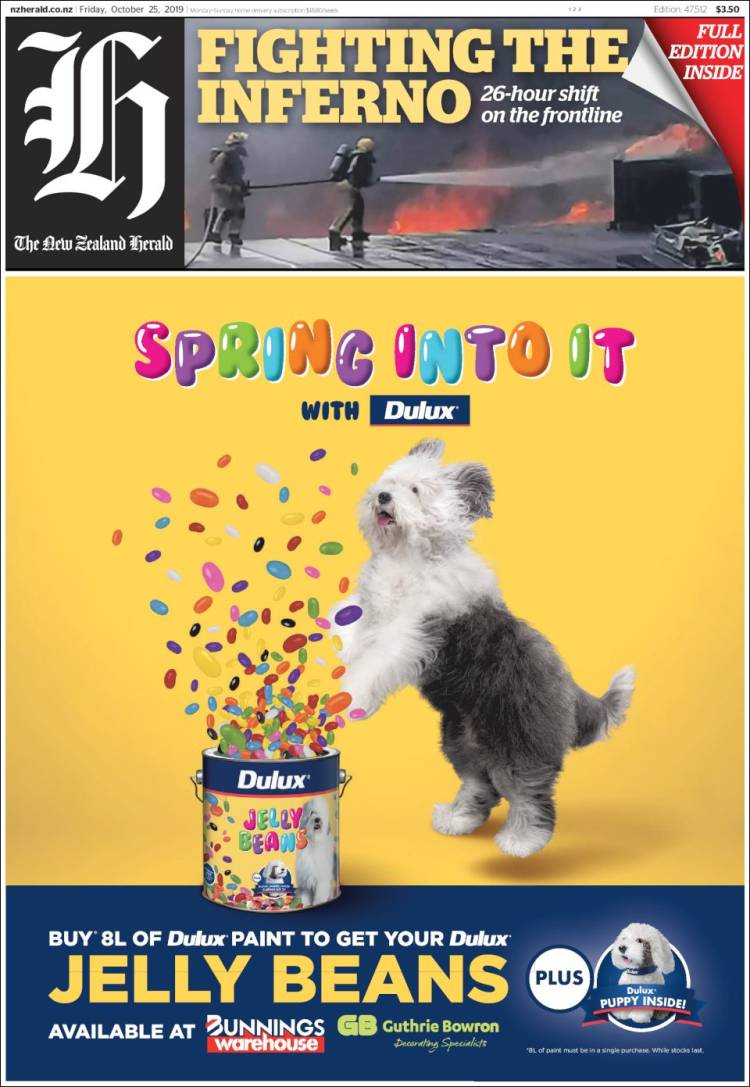 Portada de The New Zealand Herald (Nueva Zelanda)