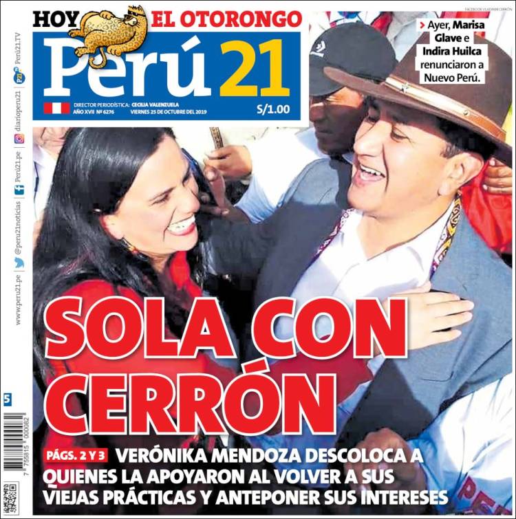 Portada de Perú 21 (Per&uacute;)