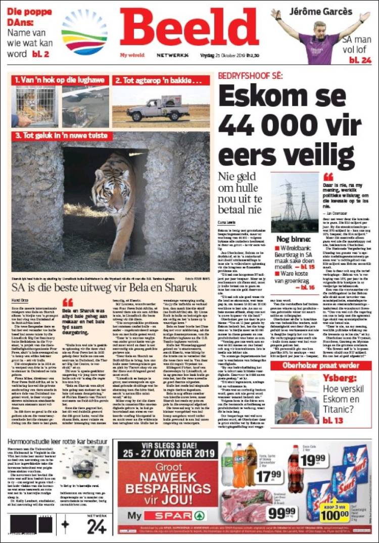 Portada de Beeld (Sud&aacute;frica)