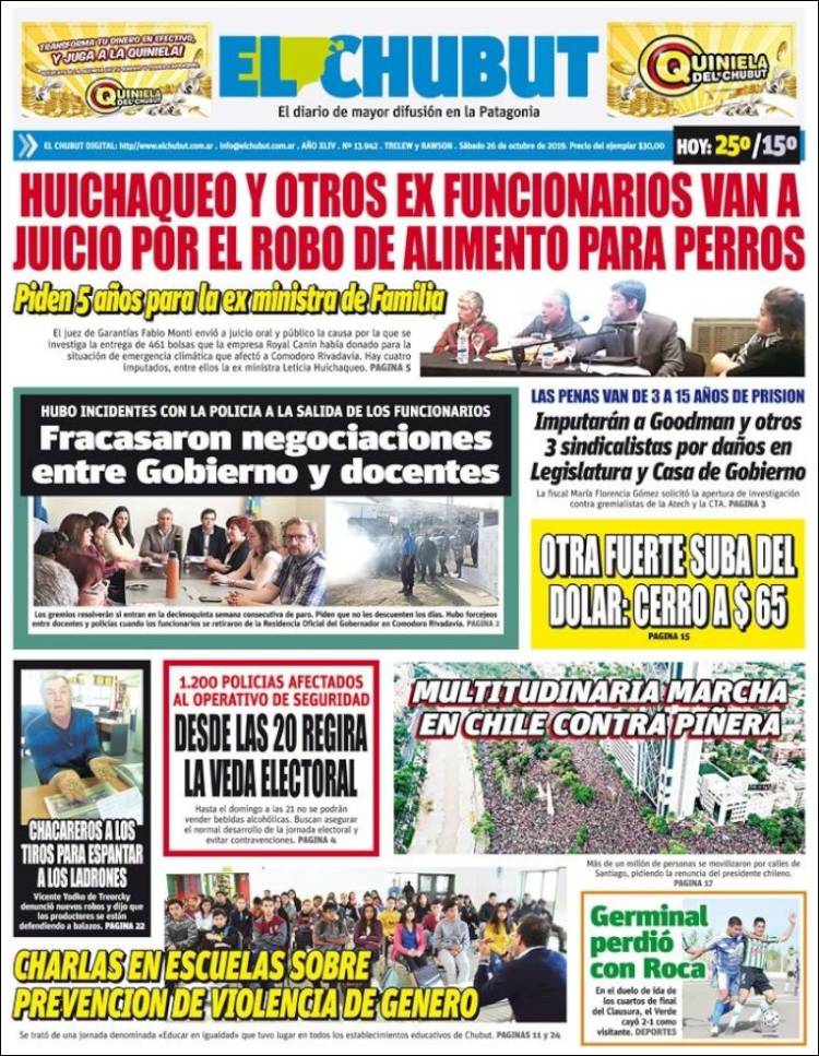 Portada de El Chubut (Argentina)