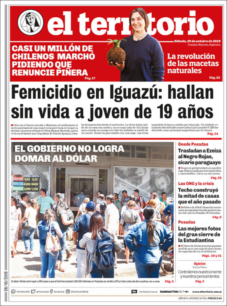 Portada de El Territorio (Argentina)