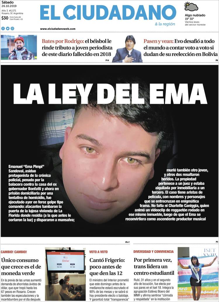 Portada de Diario El Ciudadano (Argentina)