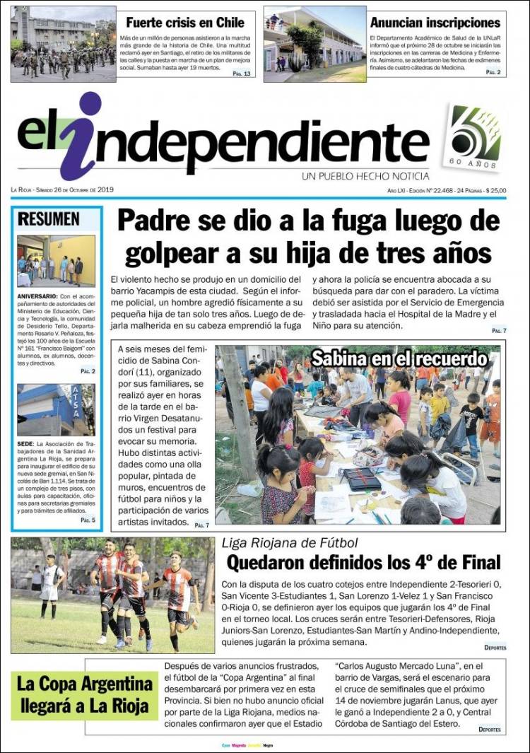 Portada de El Independiente (Argentina)