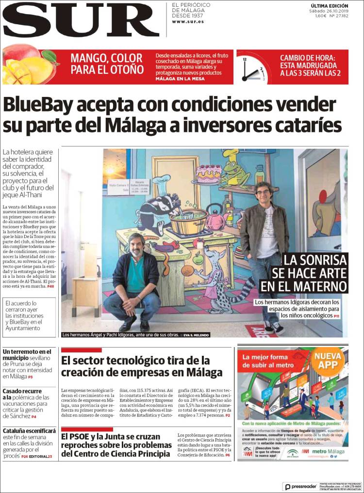 Portada de Diario el Sur (España)