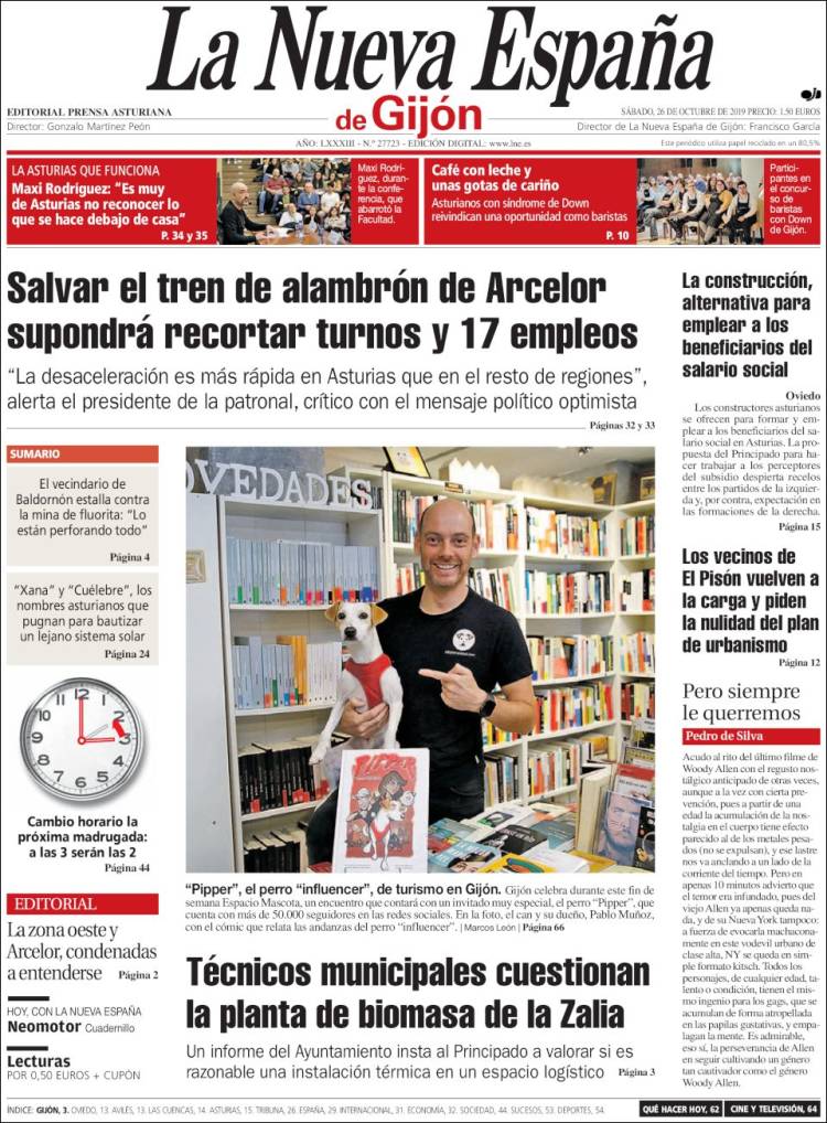 Portada de La Nueva España - Gijón (Spain)