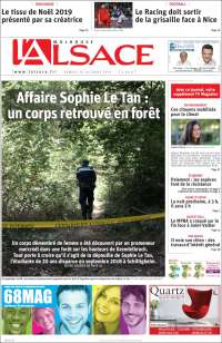 Portada de Journal L'Alsace (Francia)