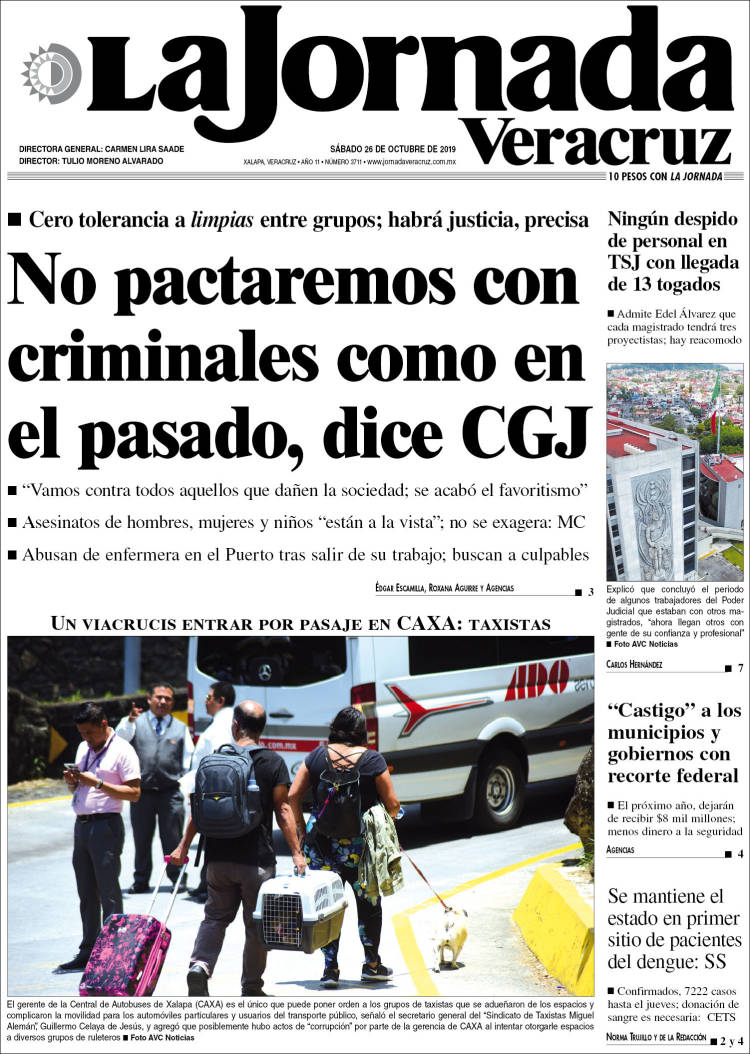 Portada de La Jornada Veracruz (M&eacute;xico)