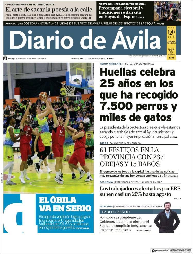 Portada de Diario de Ávila (España)