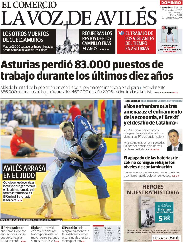 Portada de El Comercio - Avilés (España)