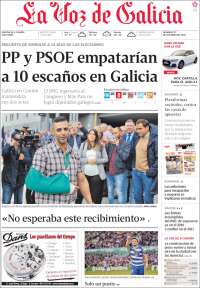 Portada de La Voz de Galicia (España)