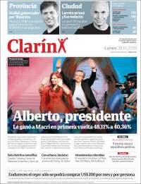 Portada de Clarín (Argentina)