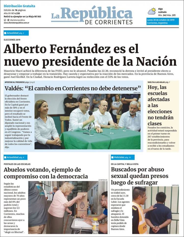 Portada de La República de Corrientes (Argentina)