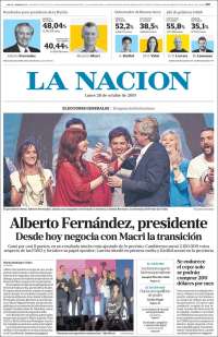 Portada de La Nación (Argentina)