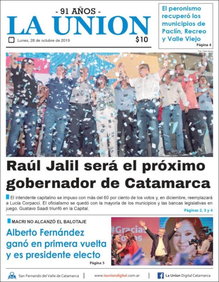 Portada de La Unión (Argentina)