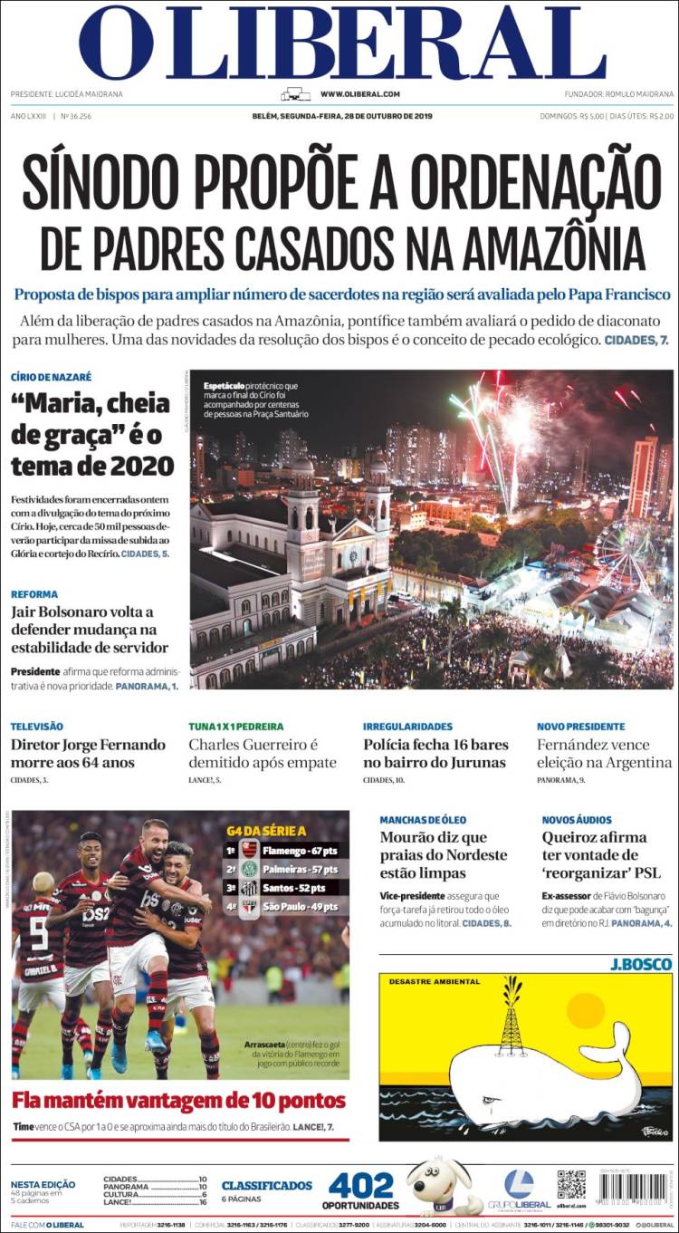 Portada de O Liberal (Brasil)