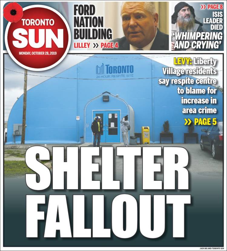 Portada de The Toronto Sun (Canada)