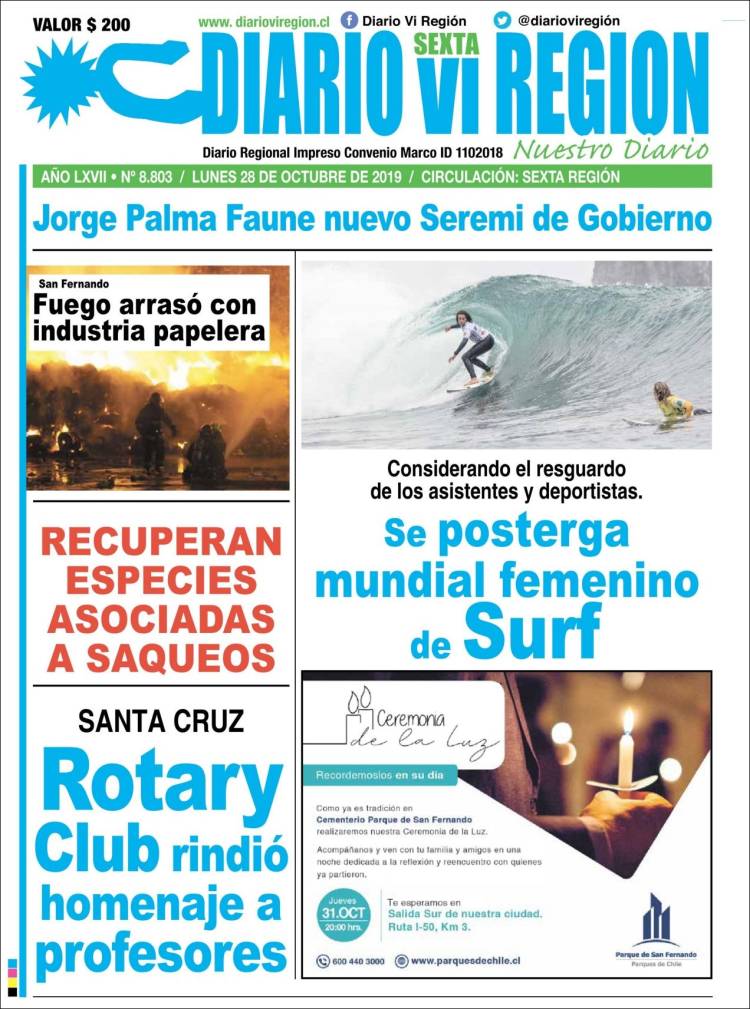 Portada de Diario VI Región (Chile)