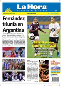 Portada de La Hora - Ecuador (Ecuador)