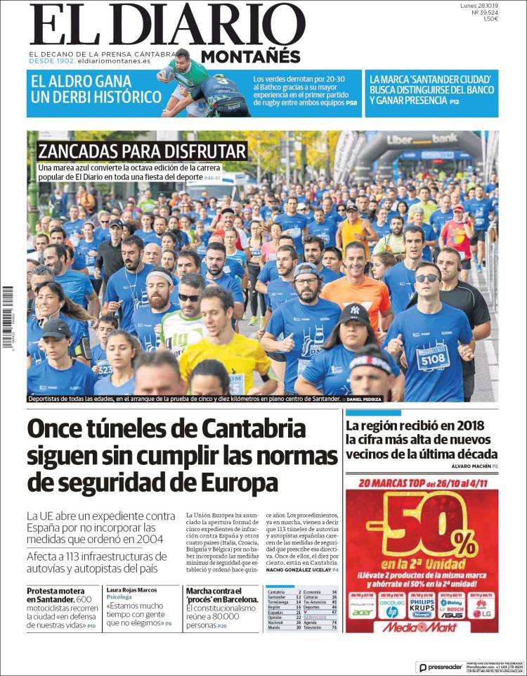 Portada de El Diario Montañés (Espa&ntilde;a)