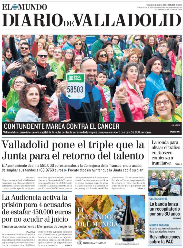 Portada de Diario de Valladolid (Espa&ntilde;a)