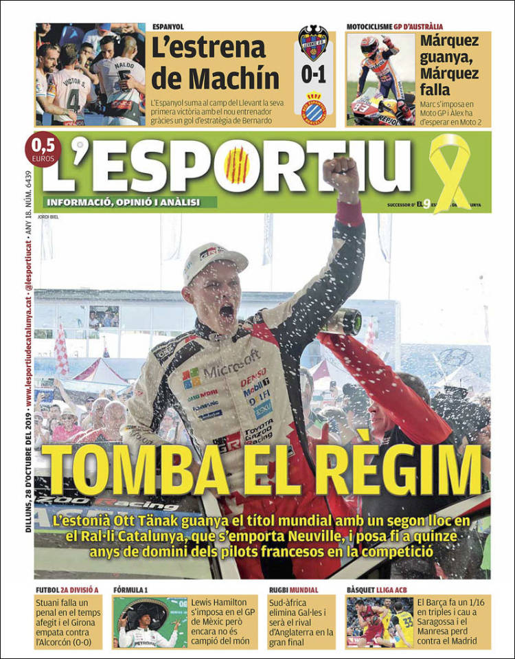 Portada de L'Esportiu (Espa&ntilde;a)