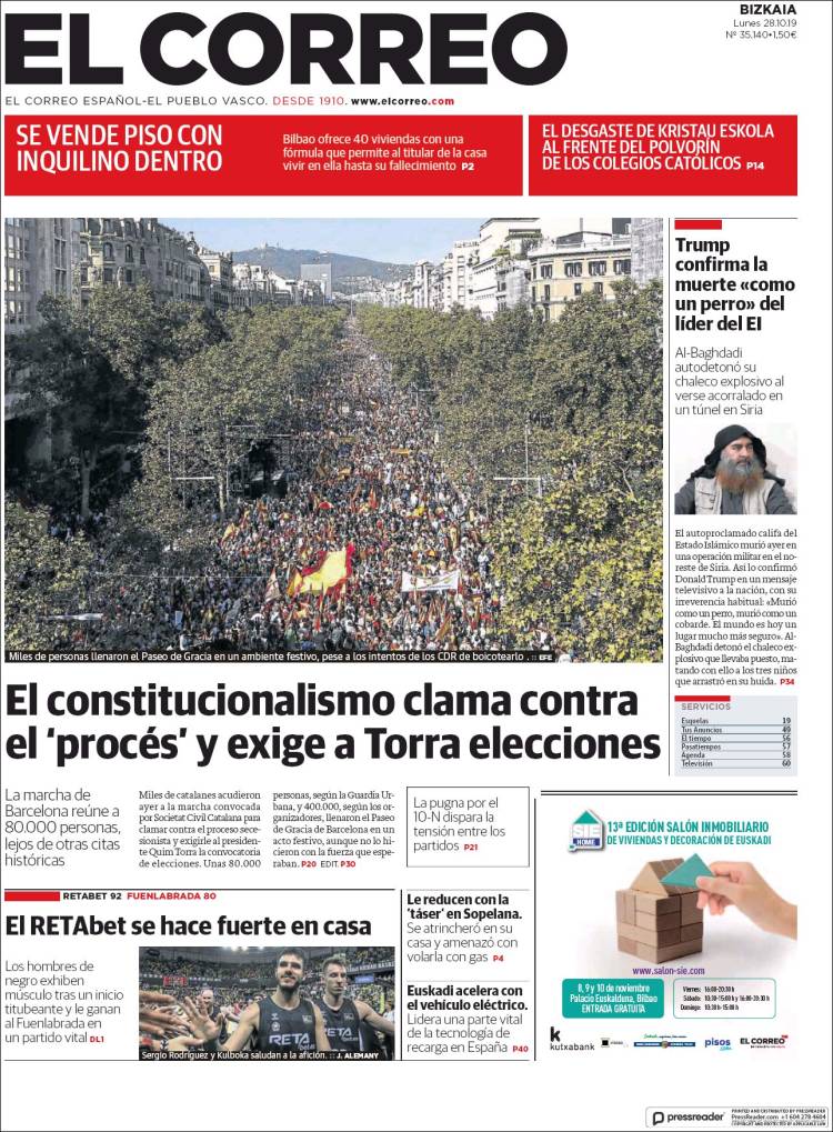 Portada de El Correo (Espa&ntilde;a)