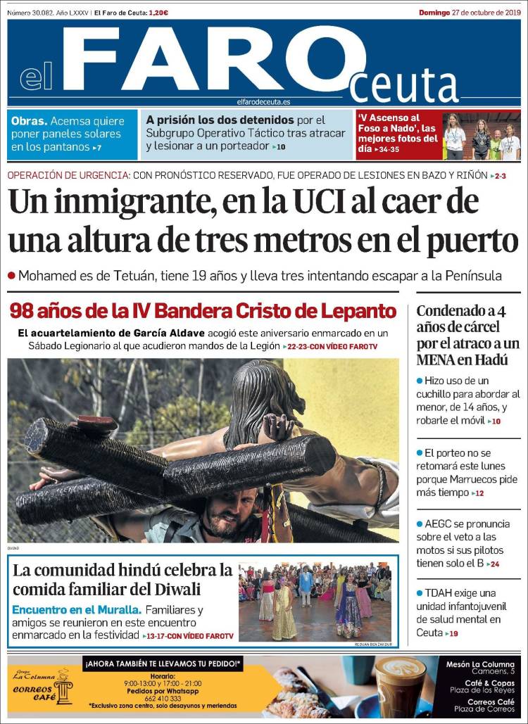 Portada de El Faro de Ceuta (Espa&ntilde;a)