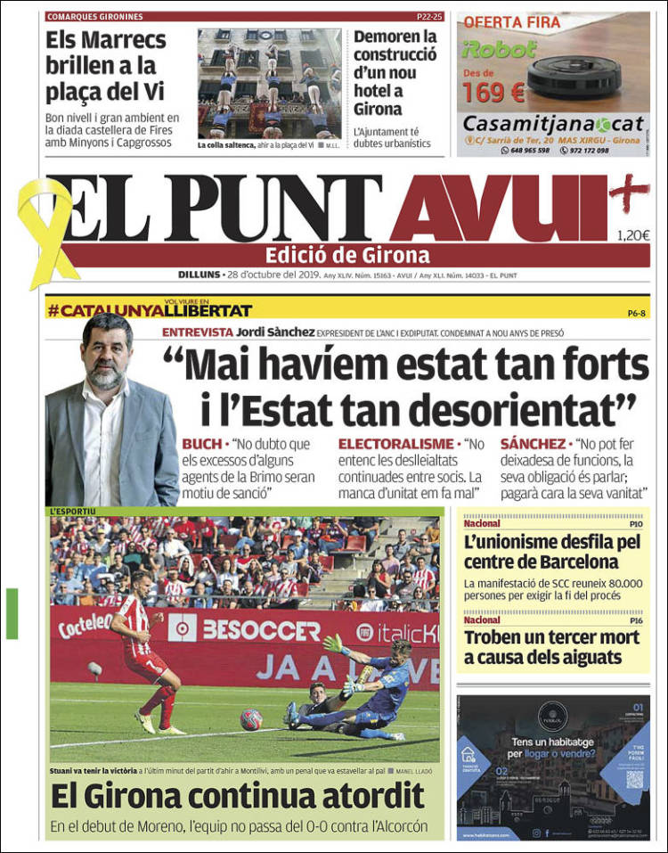 Portada de El Punt Avui - Girona (Espa&ntilde;a)