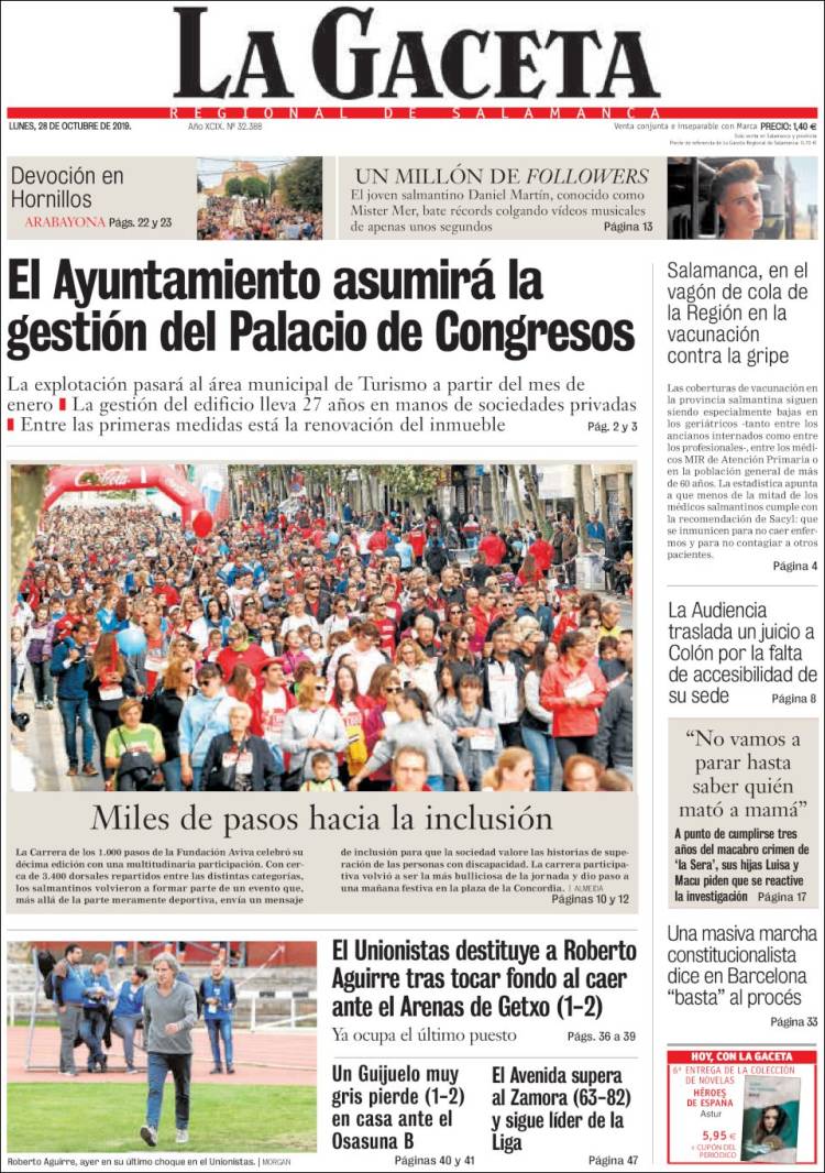 Portada de La Gaceta de Salamanca (Espa&ntilde;a)