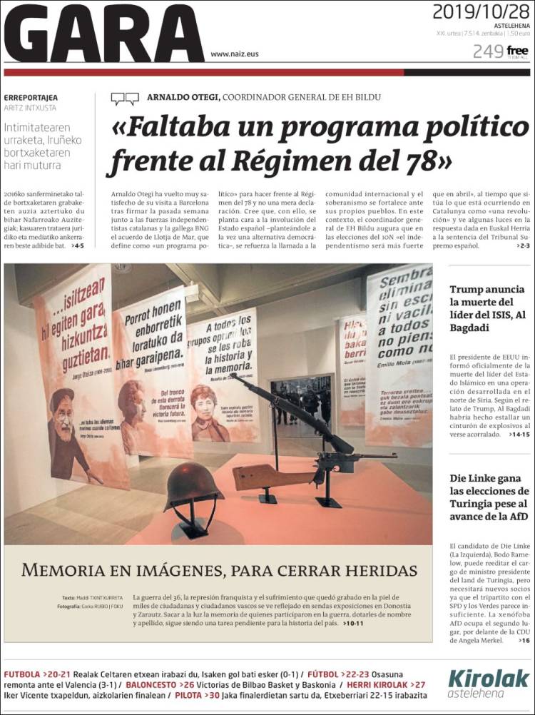 Portada de Gara (Espa&ntilde;a)