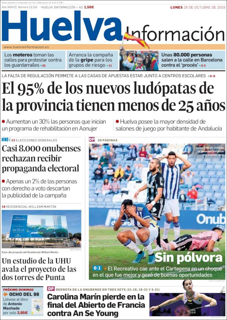 Portada de Huelva Información (Espa&ntilde;a)