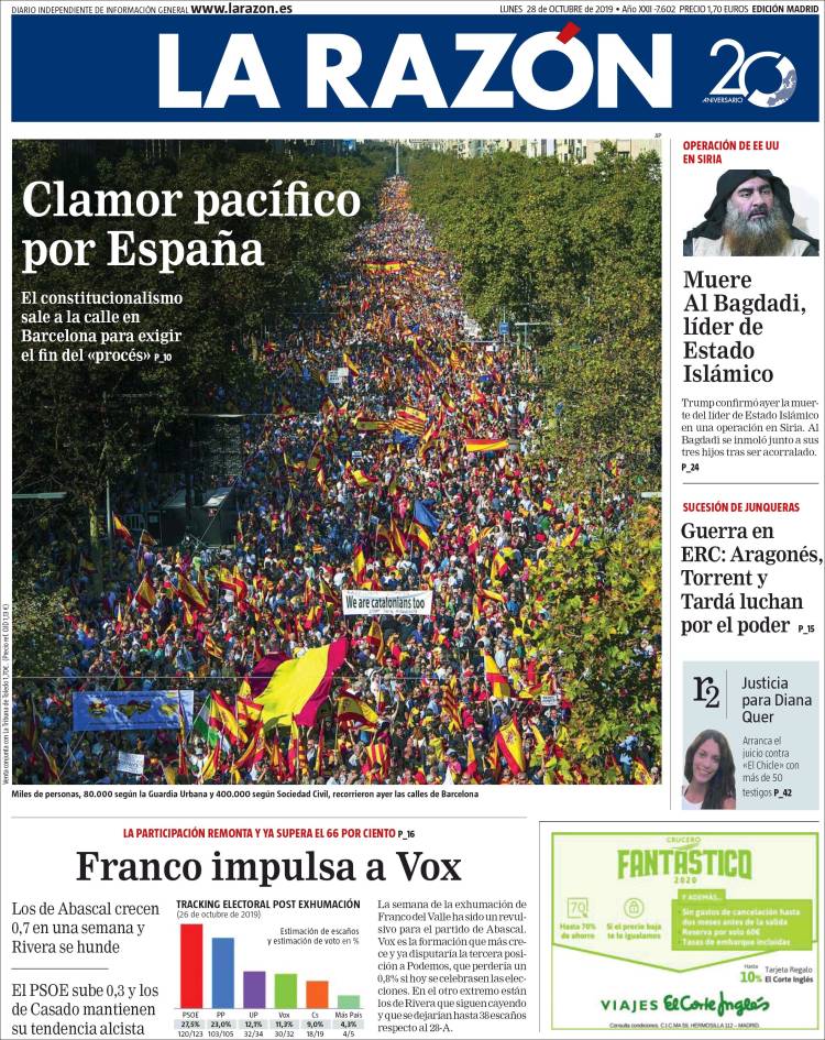 Portada de La Razón (Espa&ntilde;a)