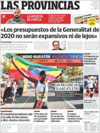 Portada de Las Provincias (Espa&ntilde;a)