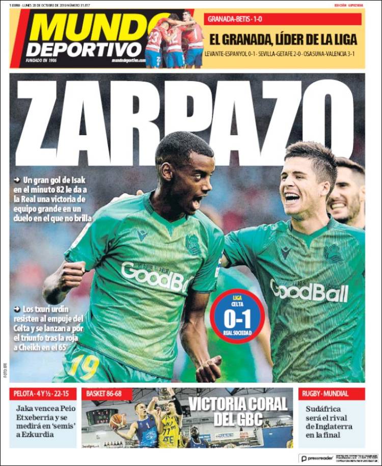 Portada de Mundo Deportivo Gipuzkoa (Espa&ntilde;a)