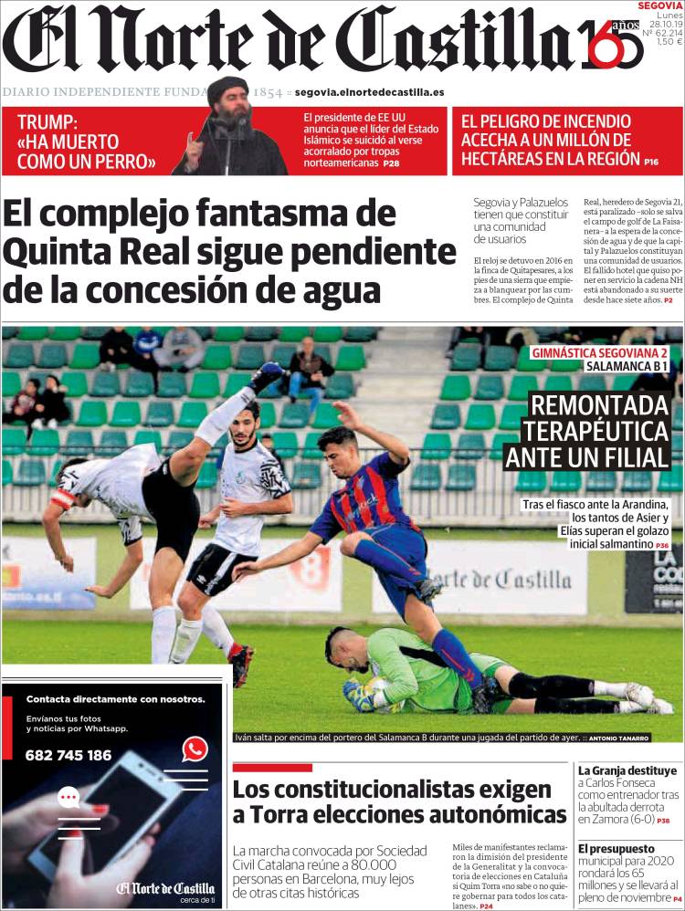 Portada de Norte de Castilla - Segovia (Espa&ntilde;a)