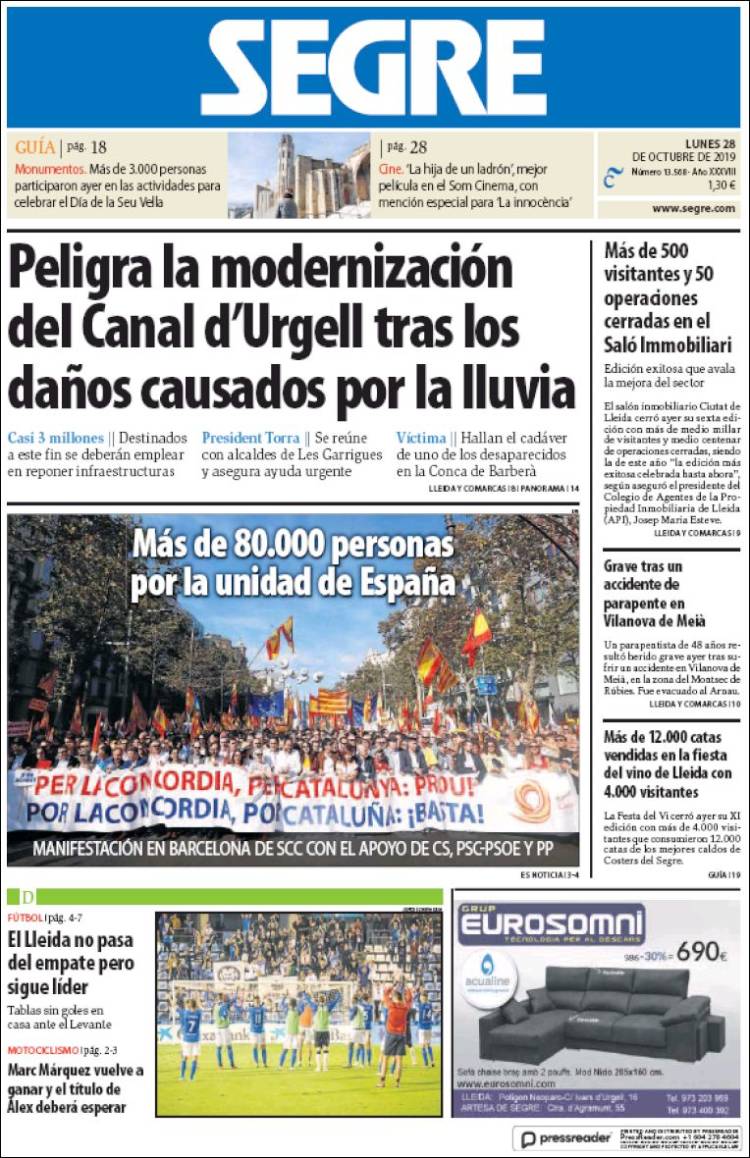 Portada de Segre  (Espa&ntilde;a)