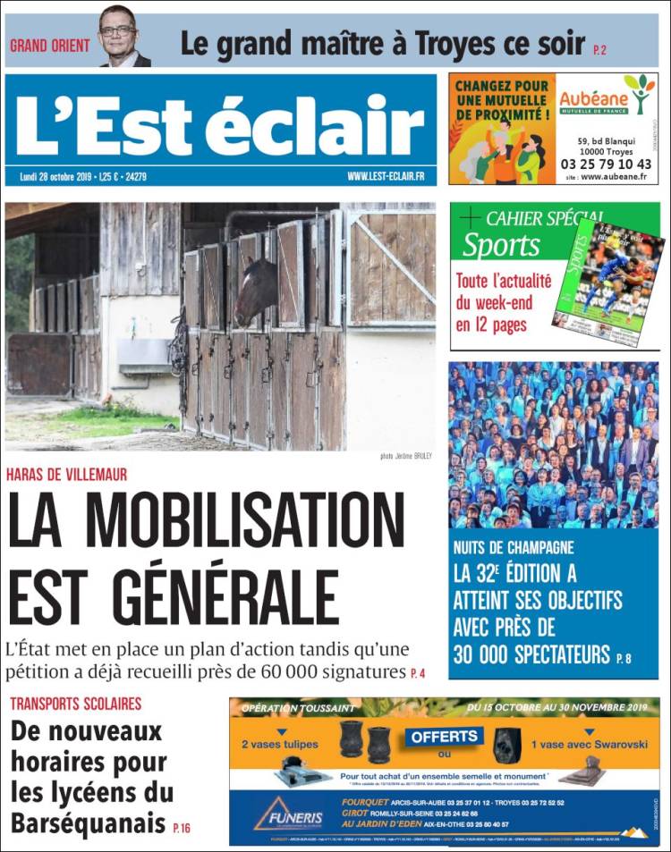 Portada de L'Est Eclair (Francia)