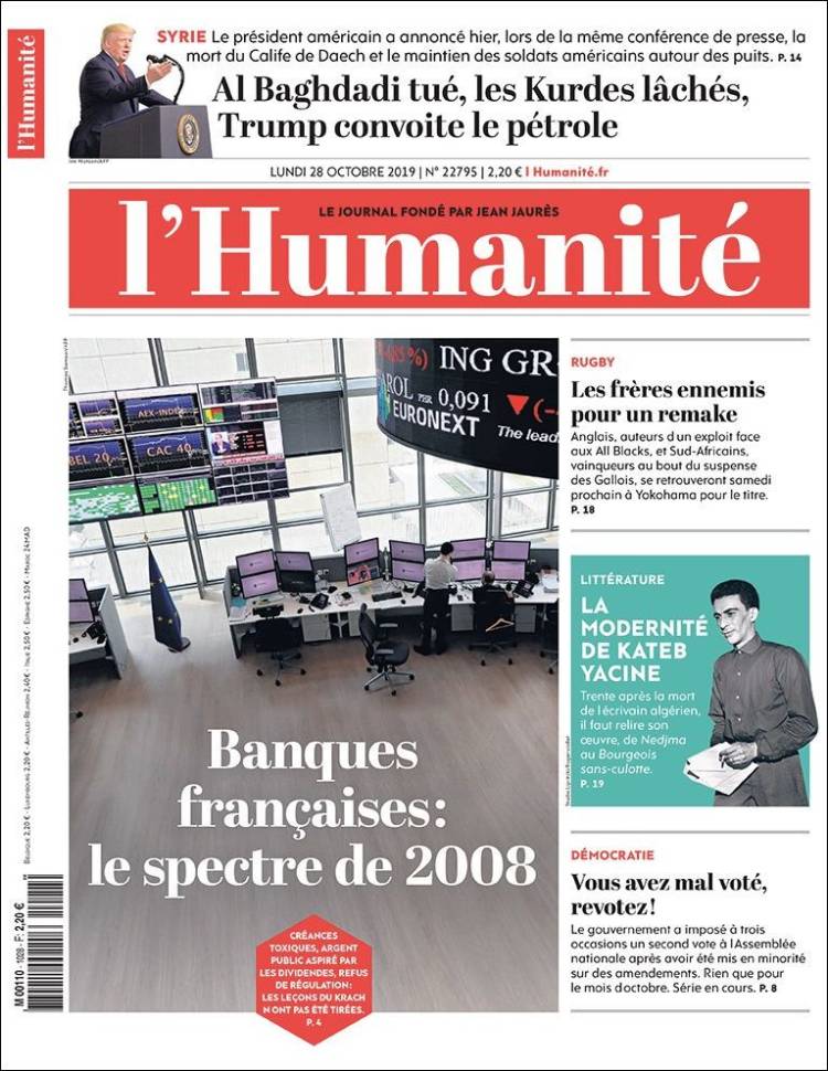 Portada de l'Humanite (Francia)
