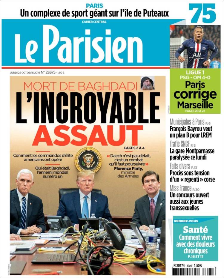 Portada de Le Parisien (Francia)