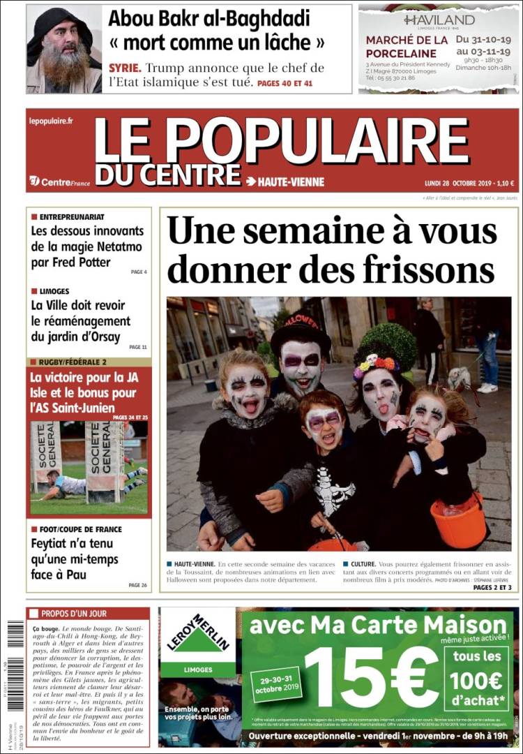 Portada de Le Populaire du Centre (Francia)