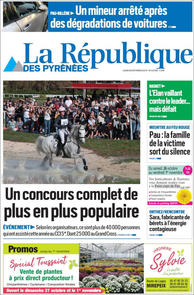 Portada de La République des Pyrénées (Francia)