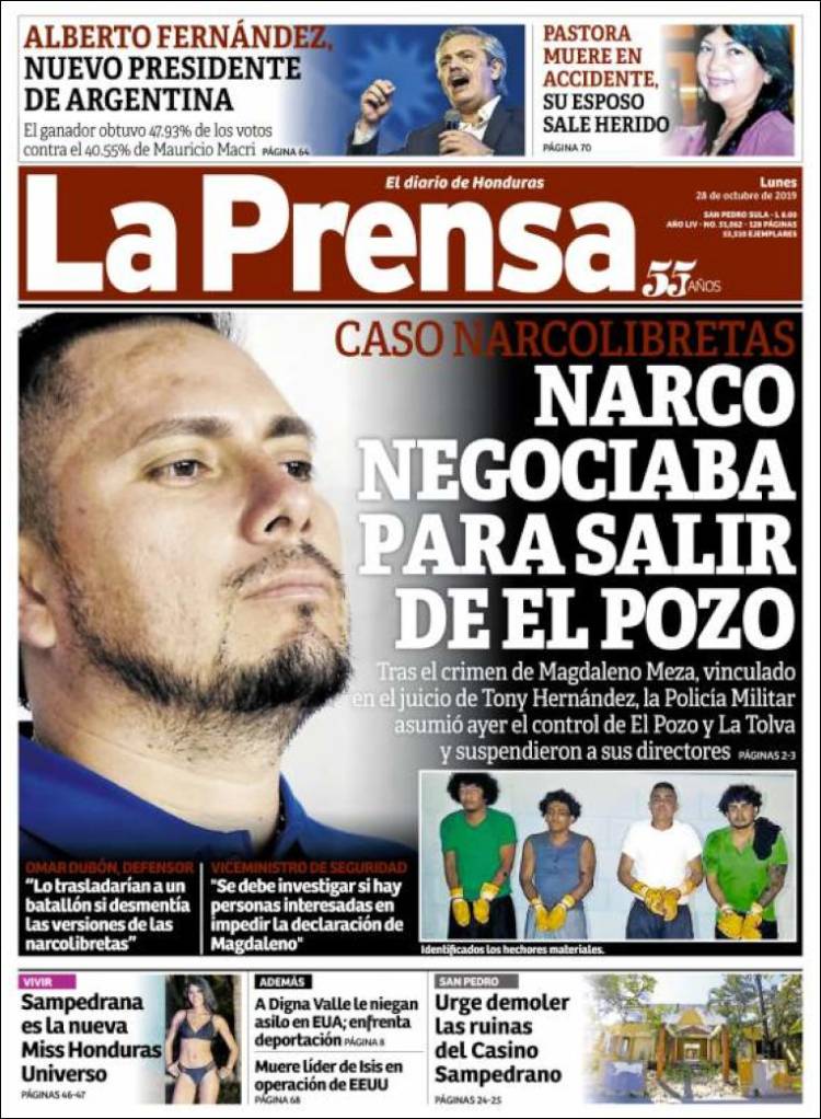 Portada de La Prensa (Honduras)