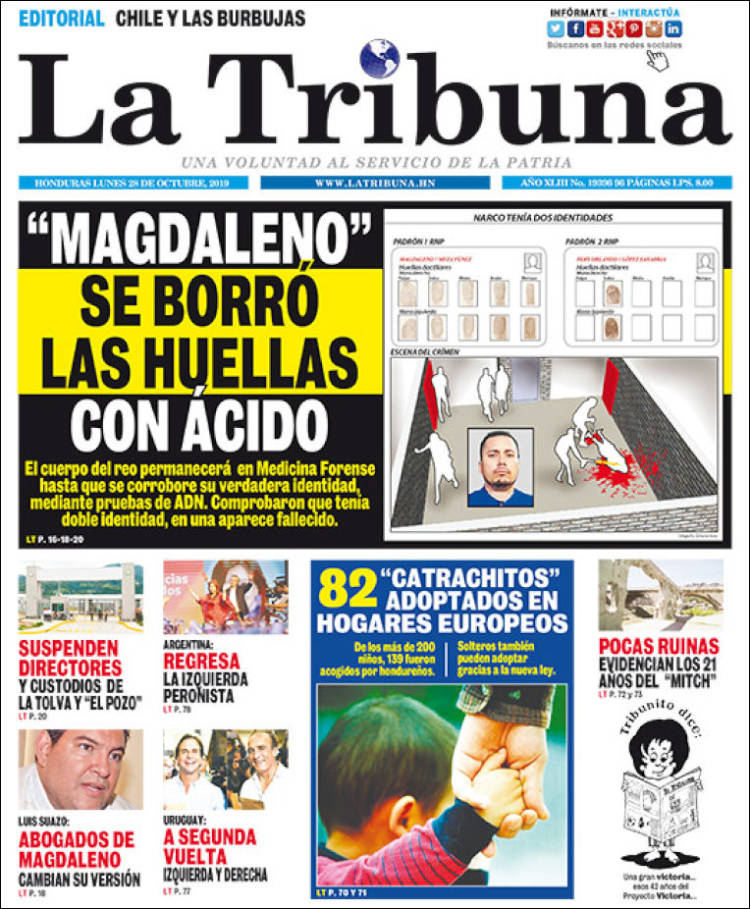 Portada de La Tribuna (Honduras)
