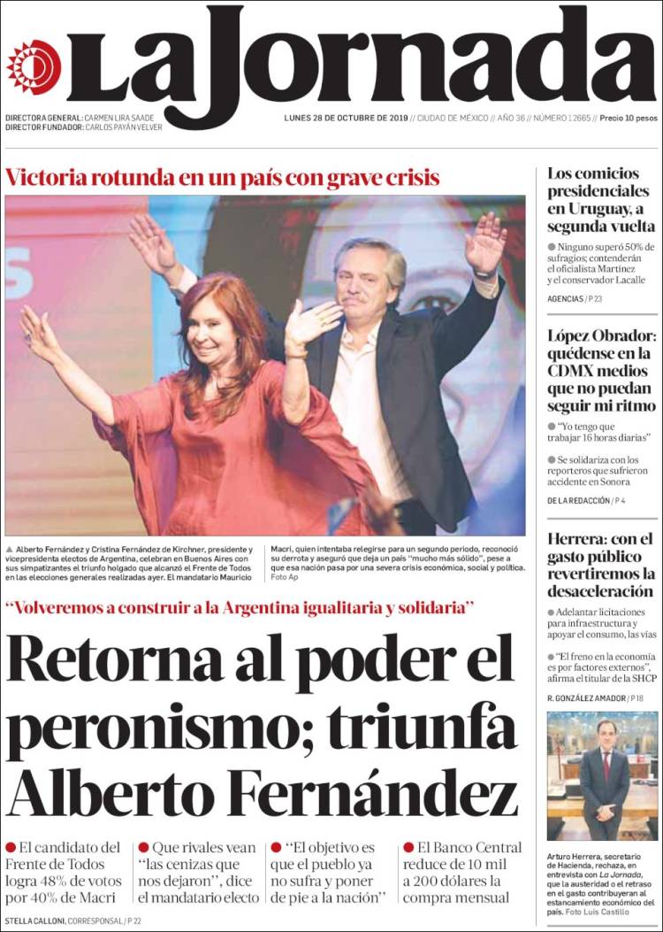 Portada de La Jornada (M&eacute;xico)