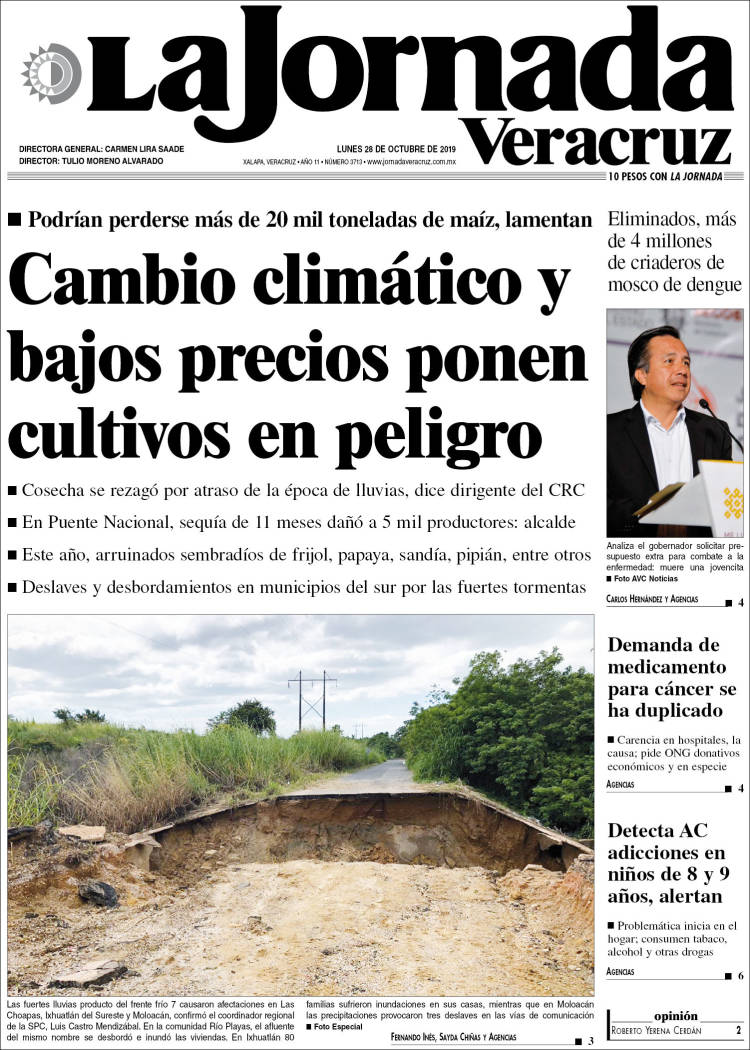 Portada de La Jornada Veracruz (M&eacute;xico)