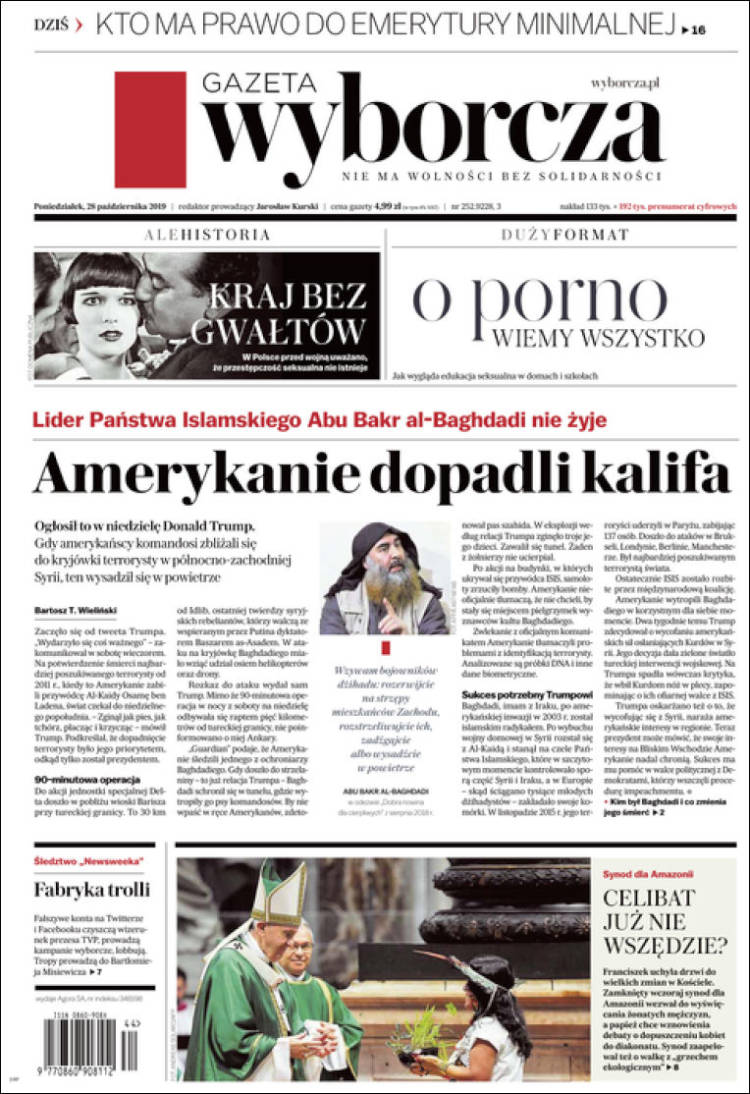 Portada de Gazeta Wyborcza (Polonia)