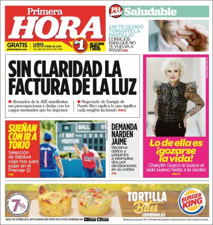 Portada de Primera Hora (Puerto Rico)