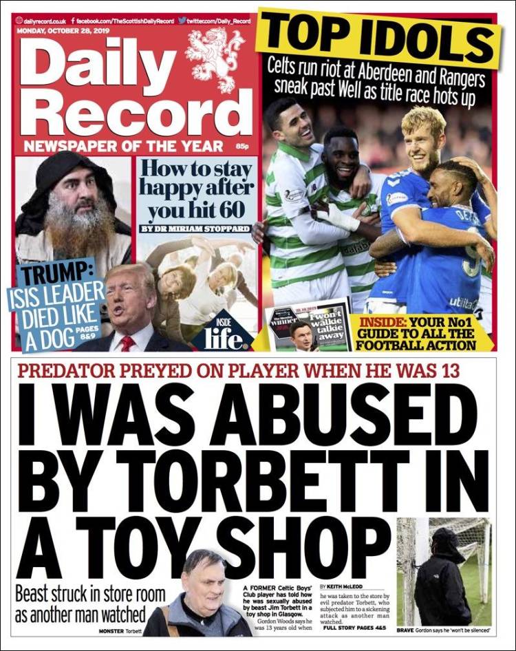 Portada de Daily Record (Reino Unido)