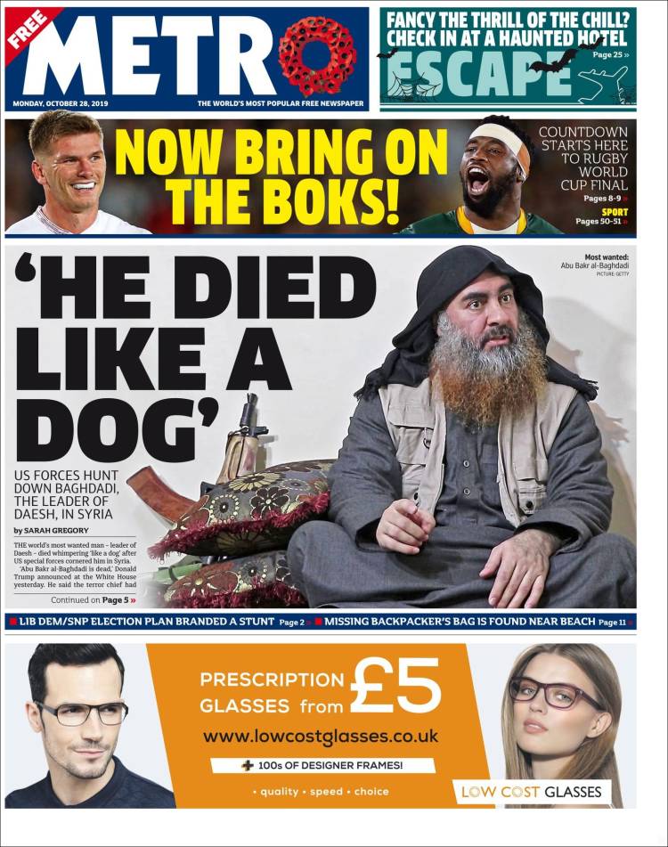 Portada de Metro (Reino Unido)